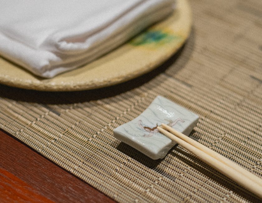 Japanese dining setup with chopsticks showing proper table etiquette