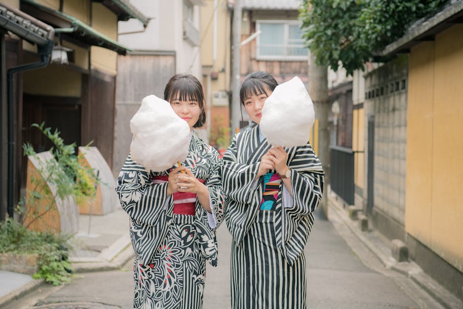 People wearing colorful yukata at a Tokyo summer festival