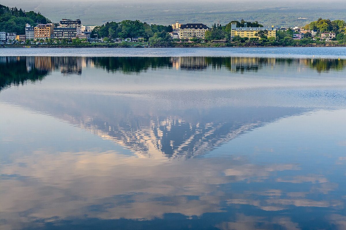 Mount Fuji reflected in Lake Kawaguchiko