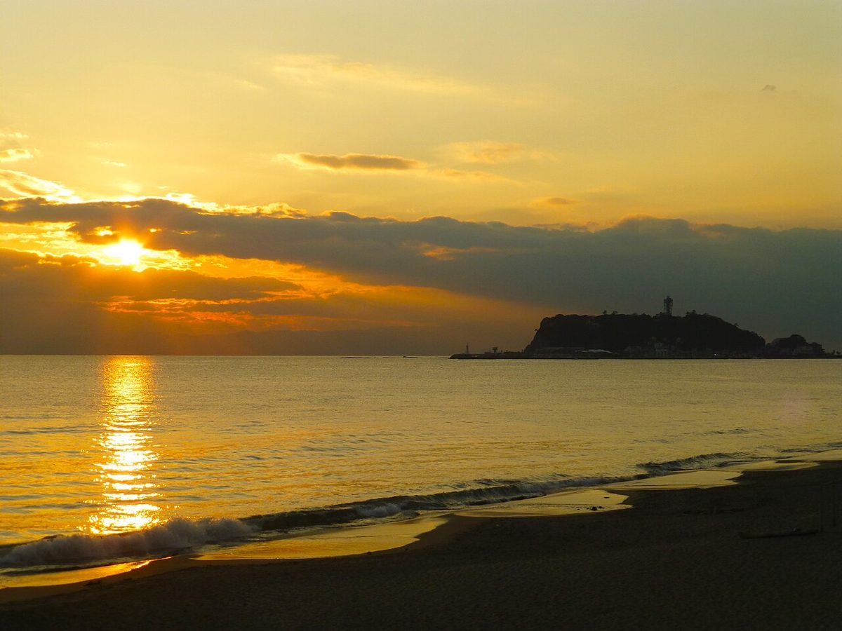 Sunset over Sagami Bay seen from Enoshima