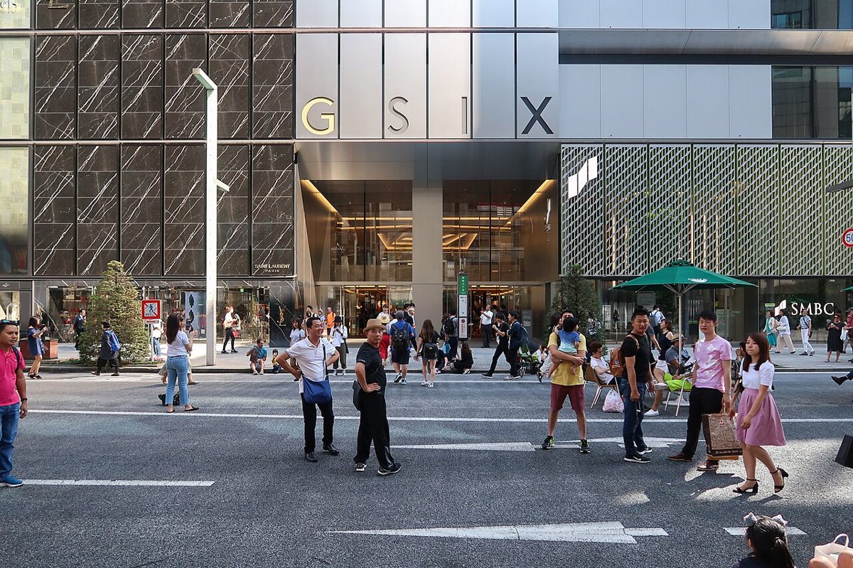 The entrance of Ginza Six, the district's largest shopping complex