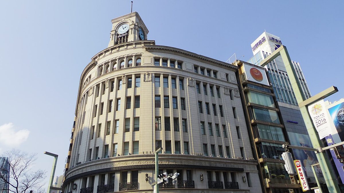 The Wako department store and its landmark clock tower at Ginza 4-chome