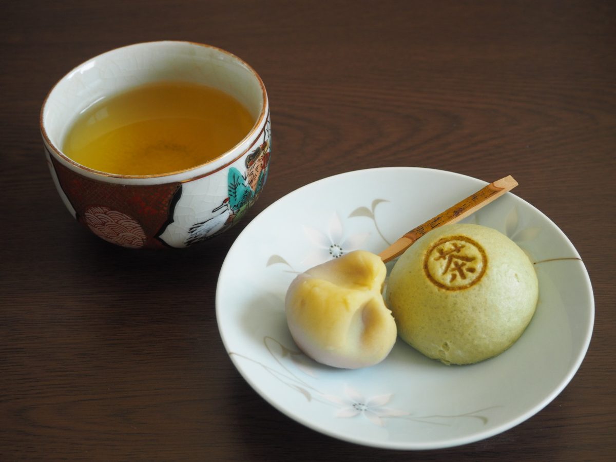 Traditional Japanese wagashi sweets arranged on a plate, a classic Tokyo edible souvenir
