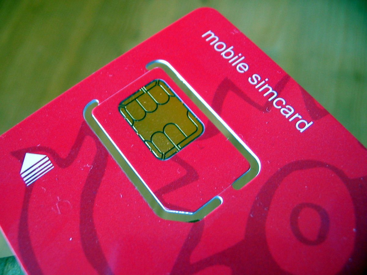 Close-up of a mobile SIM card