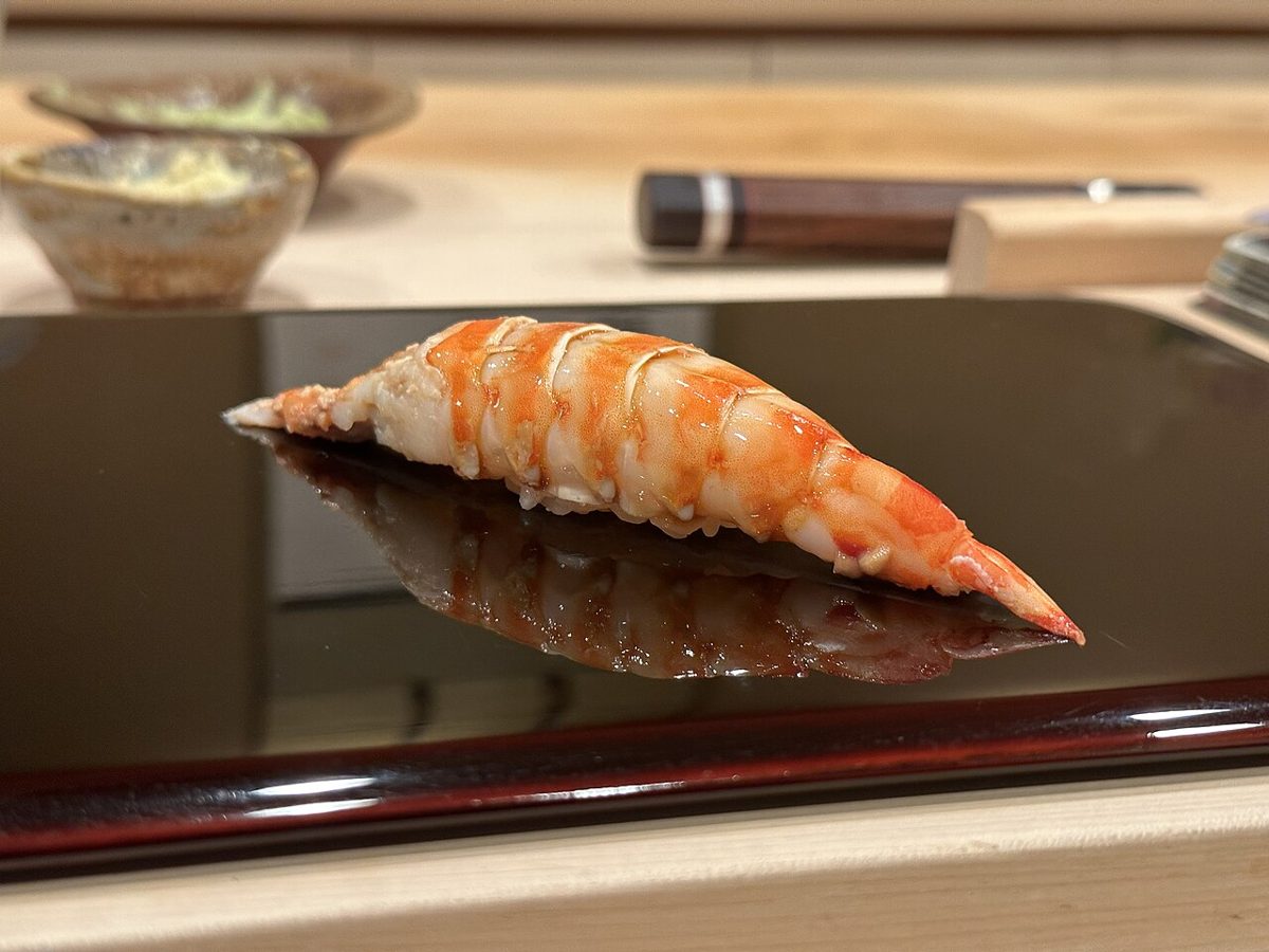 Nigiri sushi on a plate