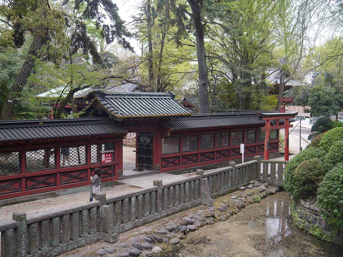 The red torii gate tunnel at Nezu Shrine near Yanaka, Tokyo