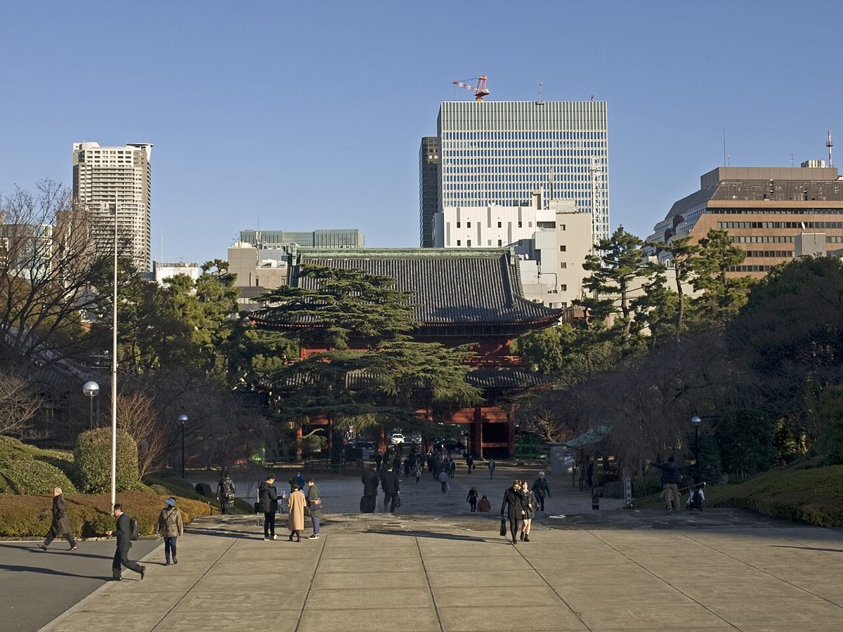 A traditional Buddhist temple gate in Tokyo